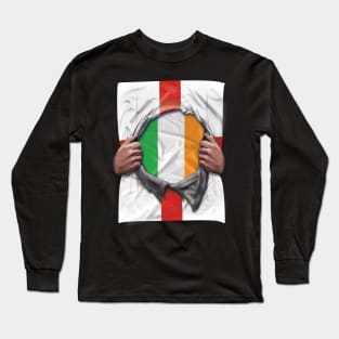 Ireland Flag English Flag Ripped - Gift for Irish From Ireland Long Sleeve T-Shirt